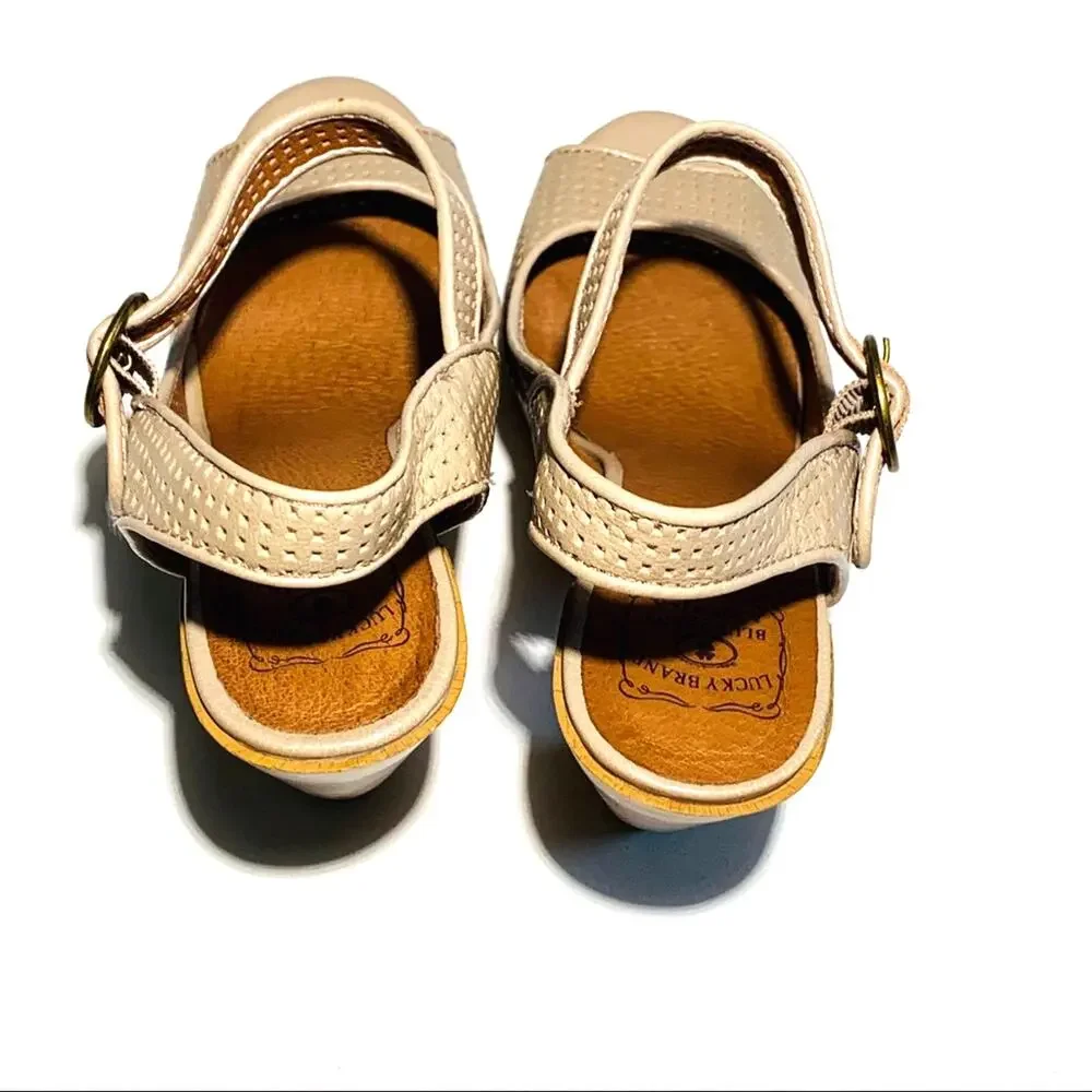 Lucky Brand Heels Sandals Shoes Meli Open Toe Leather Platform Sandals Size 8.5